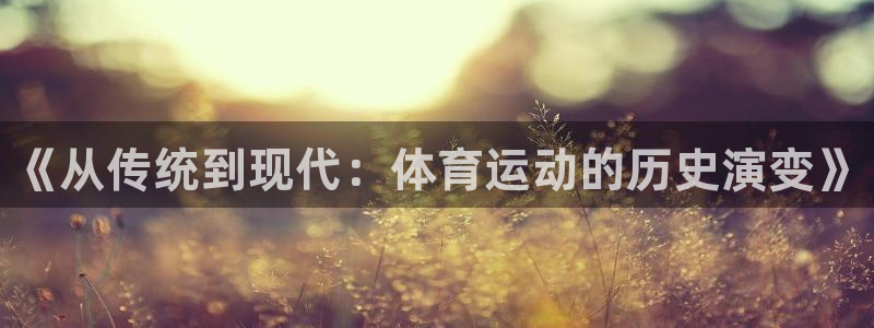 米兰体育官方正版app官网：《从传统到现代：体育运动